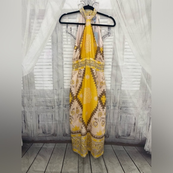 ANTONIO MELANI Yellow and Cream Midi Dress - Picture 2 of 11